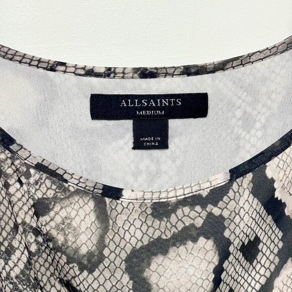 All Saints Donatello Snake Print Sleeveless Midi Dress Size M - Picture 5 of 11